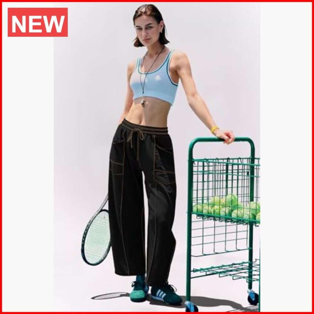 Polyester Blend Barrel Pants with Drawstring Wide… - image 6